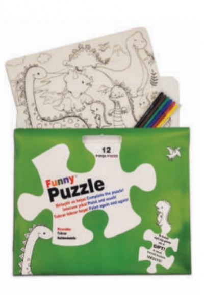 Funny Mat Puzzle - Dinozor Çağı 30x40cm