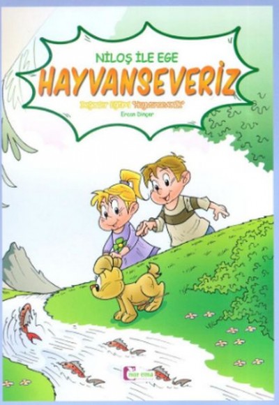 Niloş İle Ege - Hayvan Severiz 35*50 Kuşe Kağıt - Renkli Hikaye